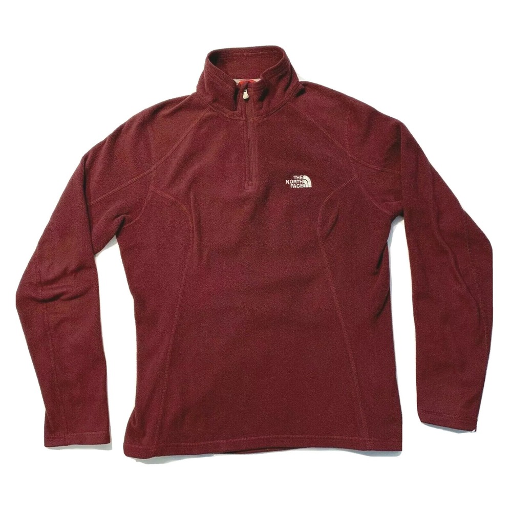 The North Face Polartec Classic Fleece Pullover Sweatshirt 1/4 Zip Maroon S EUC